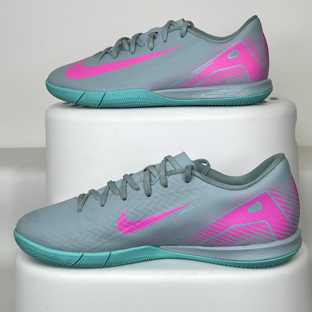 Nike Mercurial Vapor 16 Academy Indoor Soccer Shoes Gray Pink Aqua Women’s 7.5